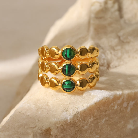Emerald Layer Rings